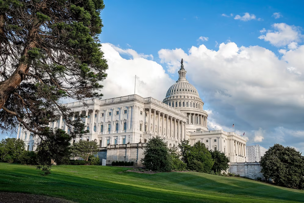 The United States Capitol building in Washington, D.C., showcasing its iconic dome and neoclassical architecture